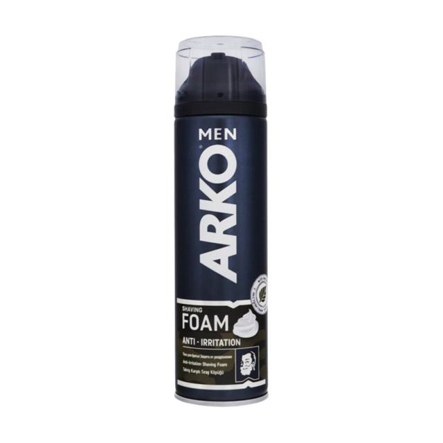 foto чоловіча піна для гоління arko men anti-irritation shaving foam захист від подразнення, 200 мл