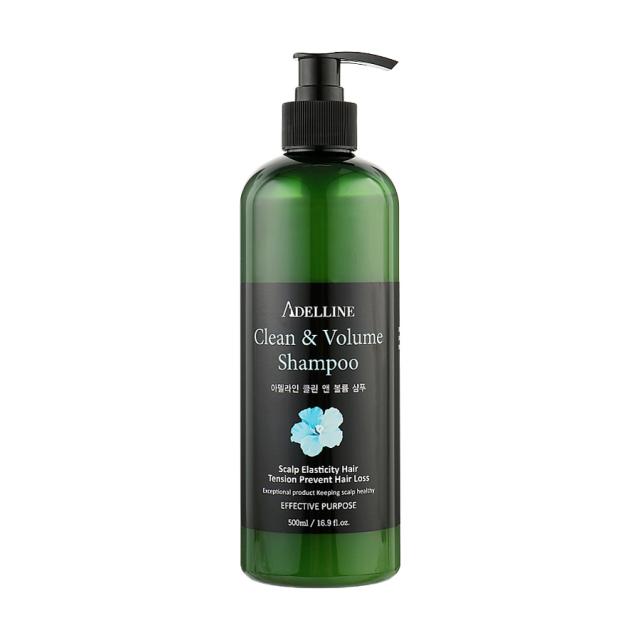 foto шампунь для об'єму волосся adelline clean & volume shampoo, 500 мл