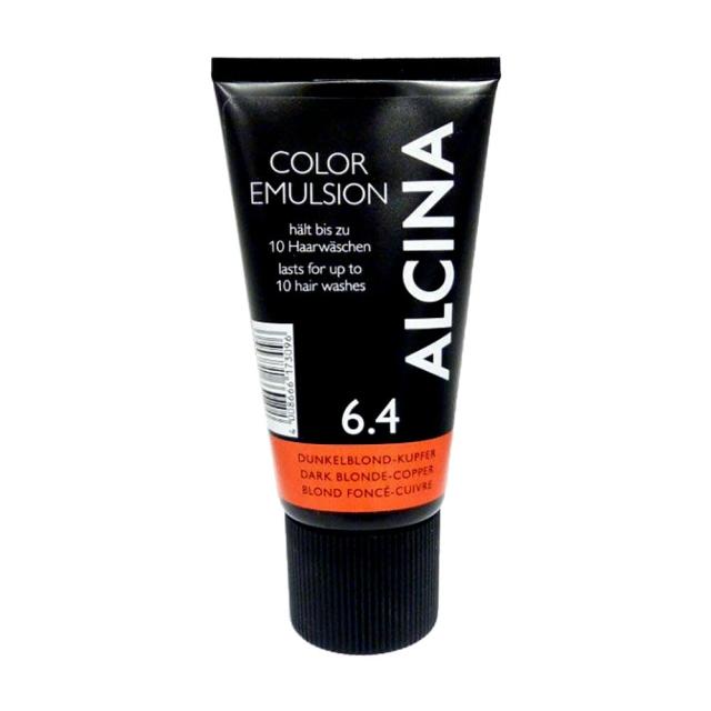 foto відтінкова емульсія alcina color emulsion 6.4 dark blonde copper, 150 мл