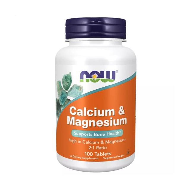 foto харчова добавка мінерали в таблетках now foods calcium & magnesium 2:1 ratio кальцій та магній, 100 шт
