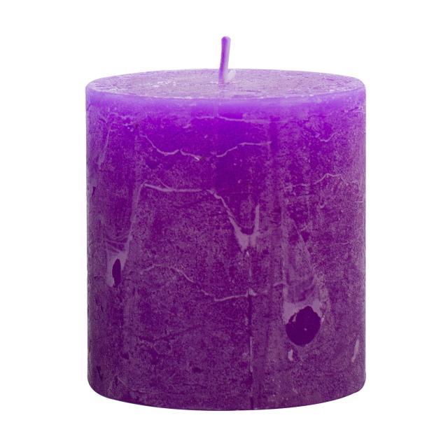 foto циліндрична свічка candlesense decor rustic фіолетова, діаметр 7 см, висота 7.5 см