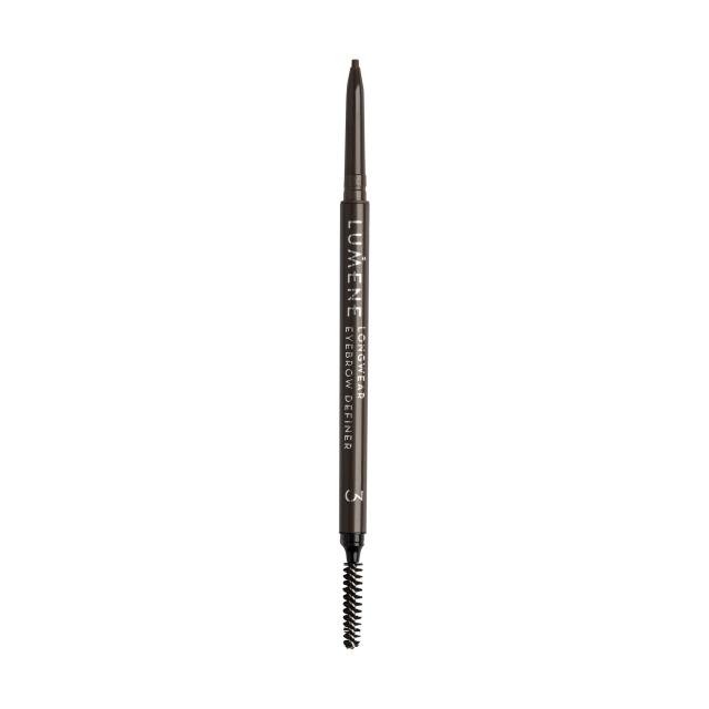 foto автоматичний олівець для брів lumene longwear eyebrow definer з щіточкою, 03 ash brown, 0.09 г