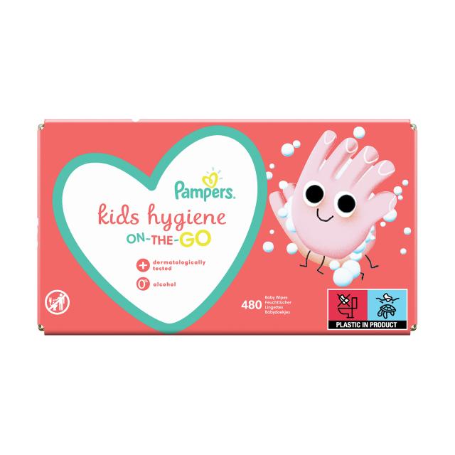 foto дитячі вологі серветки pampers kids hygiene on-the-go, 12*40 шт