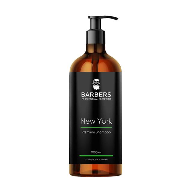 foto чоловічий тонізувальний шампунь для волосся barbers new york premium shampoo, 1 л