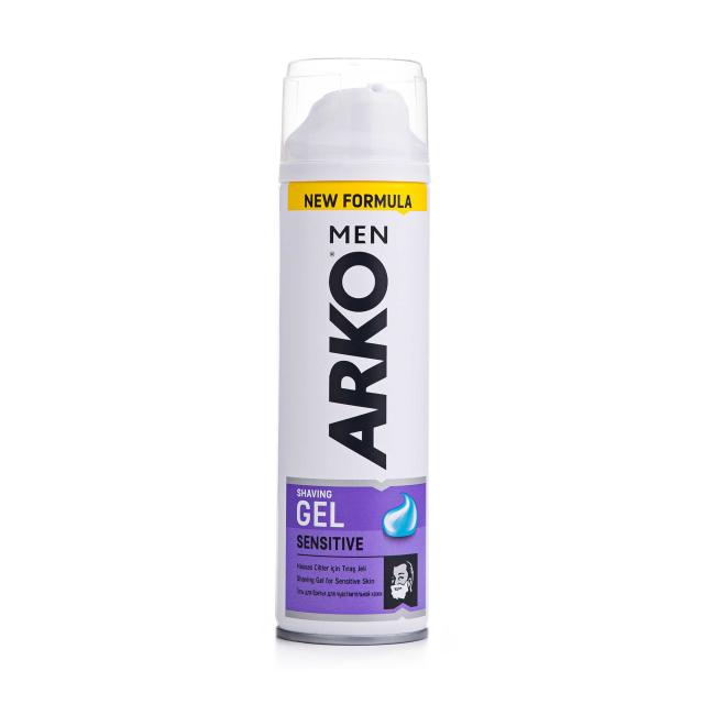 foto гель для гоління arko shaving gel sensitive чоловічий, 200 мл