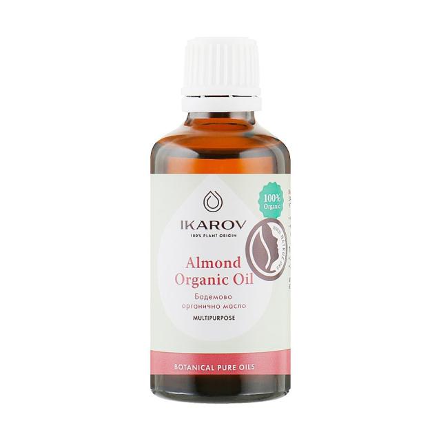 foto органічна олія мигдалю для тіла та волосся ikarov almond organic oil органічна, 100 мл