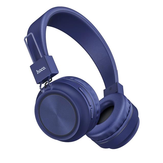 foto bluetooth навушники hoco w25 (синій) 784384
