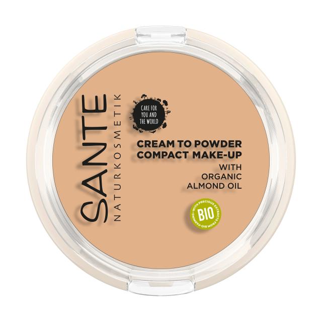 foto компактна крем-біопудра для обличчя sante cream to powder compact make-up 01 cool ivory, 9 г