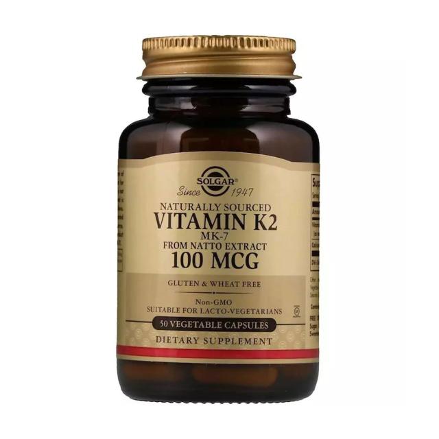 foto харчова добавка вітаміни solgar natural vitamin k2 100 мкг, 50 шт
