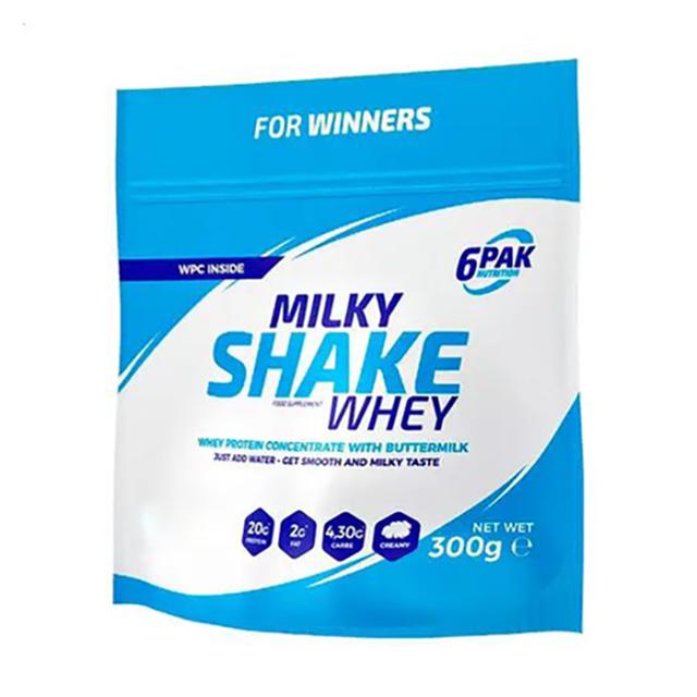 foto харчова добавка протеїн в порошку 6pak nutrition milky shake whey кокосово-шоколадний, 300 г