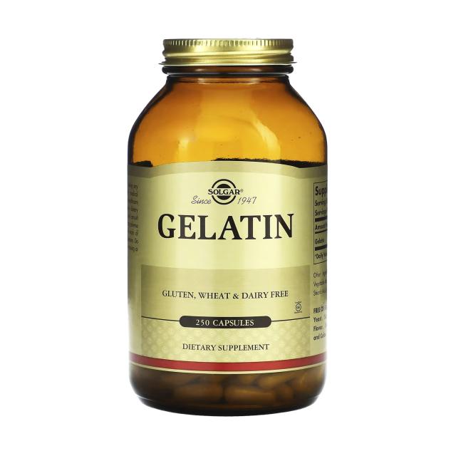 foto харчова добавка в капсулах solgar gelatin натуральний желатин із карбонатом кальцію, 250 шт