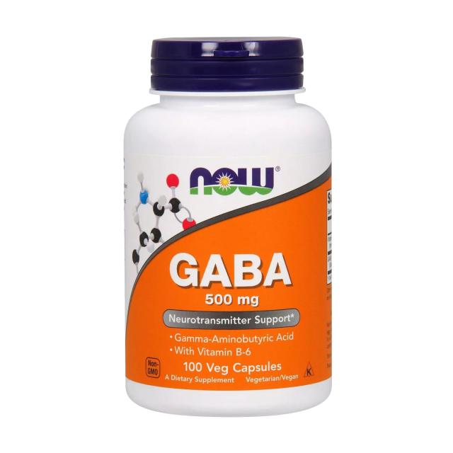 foto харчова добавка амінокислота в гелевих капсулах now foods gaba гамма-аміномасляна кислота 500 мг, 100 шт