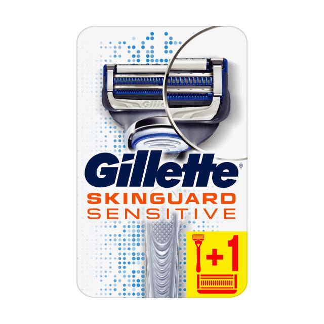 foto бритва gillette skinguard sensitive з 2 змінними картриджами, чоловіча