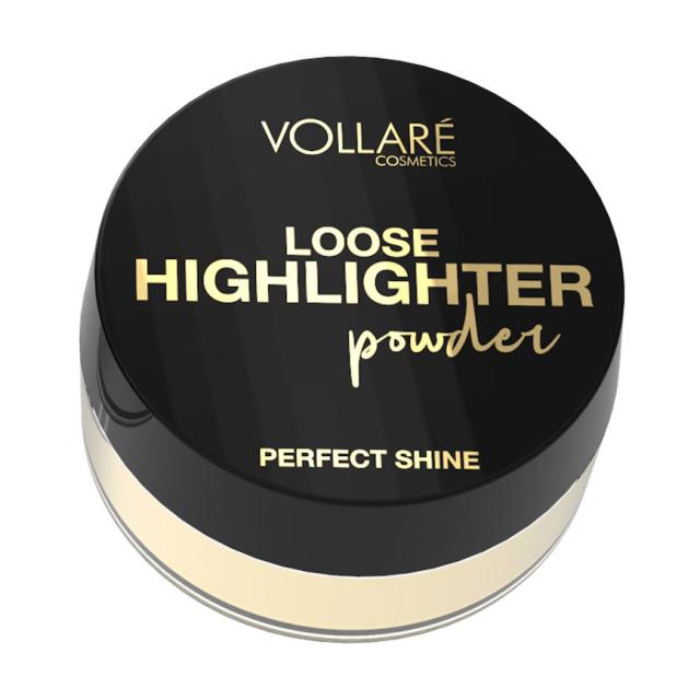 foto розсипчастий хайлайтер для обличчя vollare cosmetics loose highlighter powder perfect shine gold, 5 г