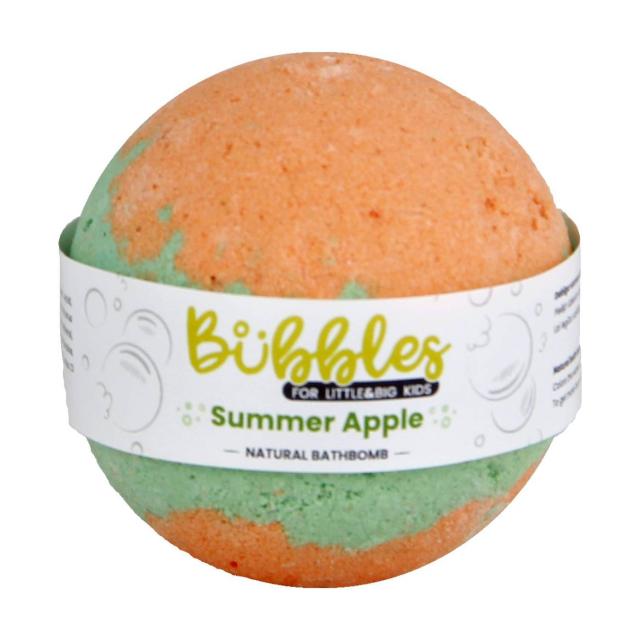 foto дитяча бомбочка для ванни beauty jar bubbles natural bathbomb summer apple від 3 років, 115 г