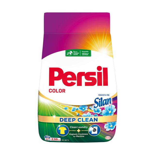foto пральний порошок persil color deep clean свіжість від silan, автомат, 17 циклів прання, 2.55 кг