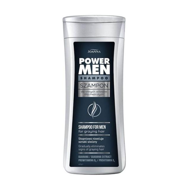 foto чоловічий шампунь joanna power graying hair shampoo for men для сивого волосся, 200 мл