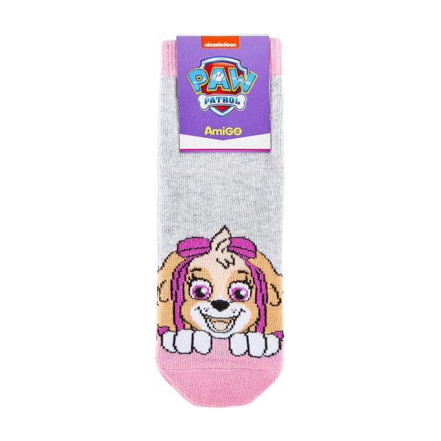 foto шкарпетки дитячі amigo скай сірі з рожевим, розмір 20-22