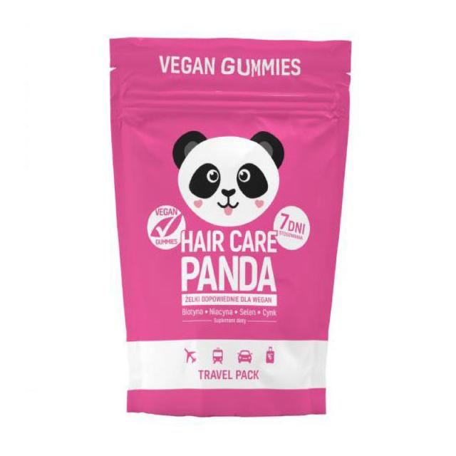 foto харчова добавка в жувальних цукерках noble health travel hair care panda здоров'я волосся, 70 г