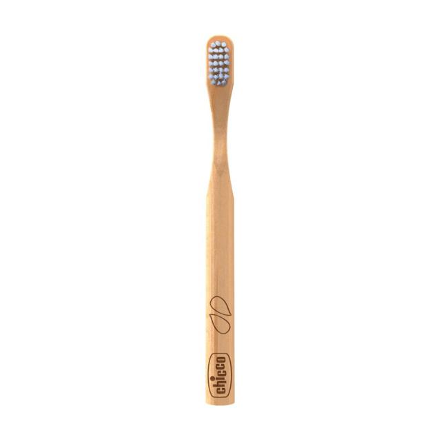 foto дитяча зубна щітка chicco bamboo toothbrush блакитна, від 3 років, 1 шт