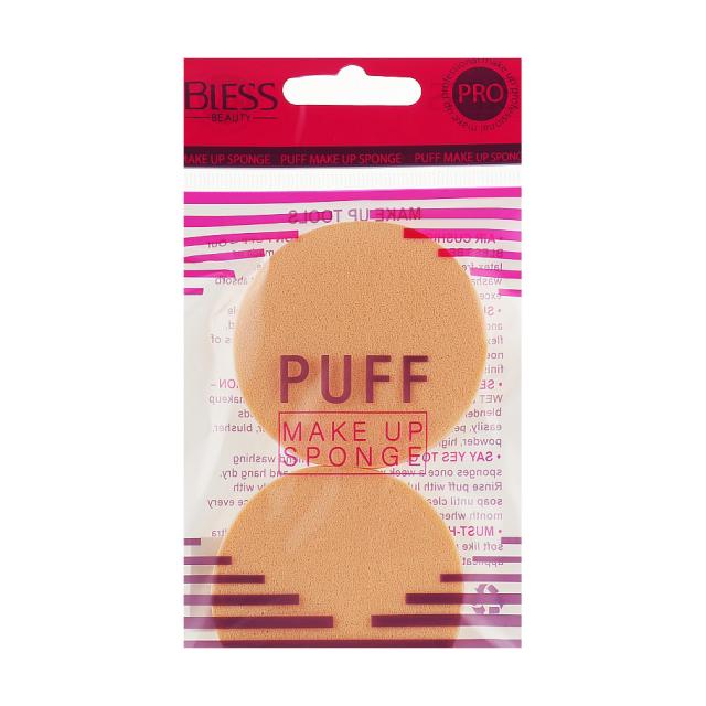 foto спонж для пудри bless beauty puff make up sponge, круглий, 2 шт