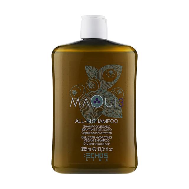 foto делікатний зволожувальний шампунь для сухого волосся echosline maqui 3 all-in delicate hydrating vegan shampoo, 385 мл