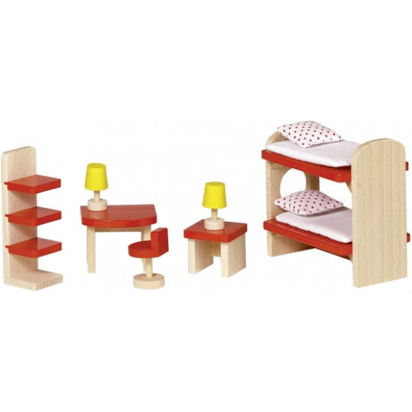 foto меблі і будиночки для класичної ляльки goki меблі для дитячої кімнати (51719g)