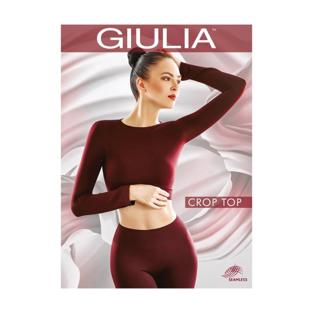 foto спортивний топ жіночий giulia crop top з довгим рукавом, nero, розмір l/xl