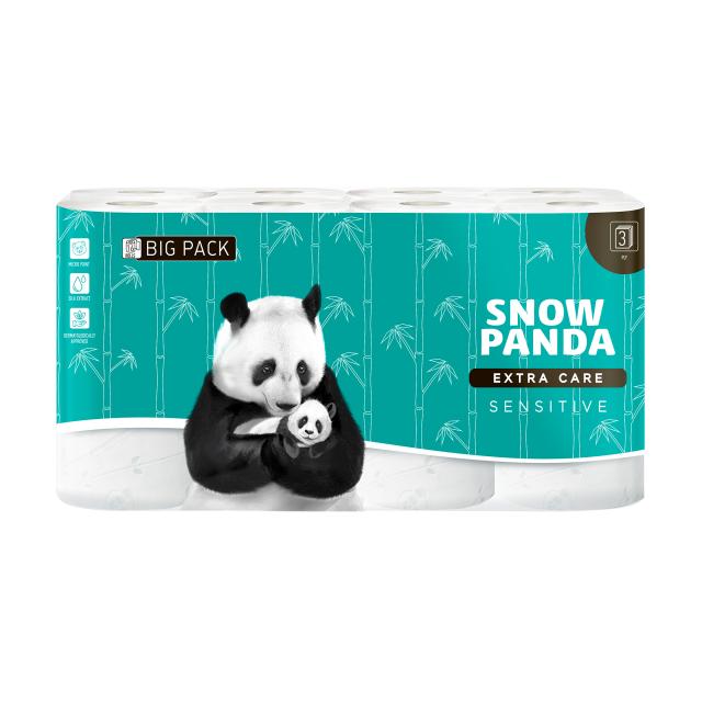 foto туалетний папір сніжна панда extra care sensitive 3-шаровий, 16 шт