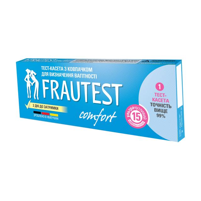 foto тест-касета з ковпачком для визначення вагітності frautest сomfort, 1 шт