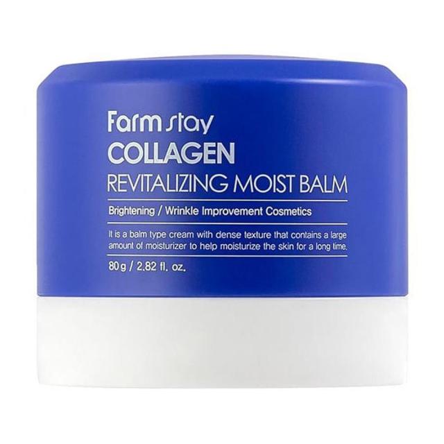 foto бальзам для обличчя farmstay collagen revitalizing moist balm з колагеном, 80 г