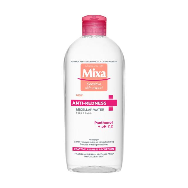 foto міцелярна вода мixa sensitive skin expert anti-irritation micellar water ph 5.5 проти подразнення, для чутливої шкіри схильної до почервонінь, 400 мл