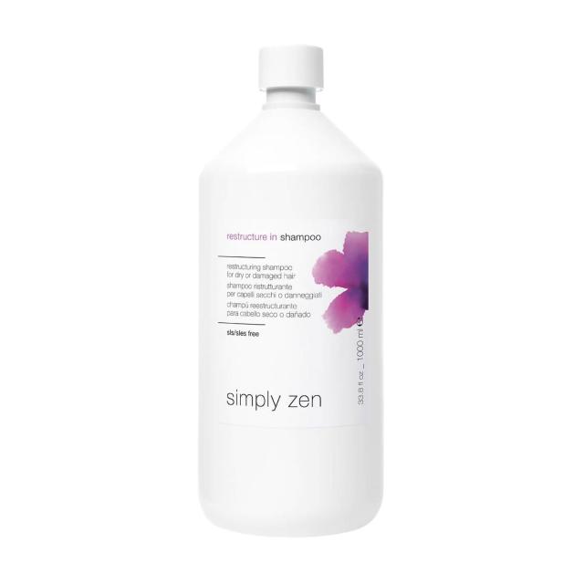 foto реструктурувальний шампунь simply zen restructure in shampoo для сухого та пошкодженого волосся, 1 л