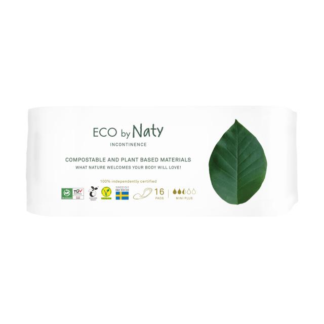 foto органічні урологічні прокладки eco by naty mini plus, 16 шт