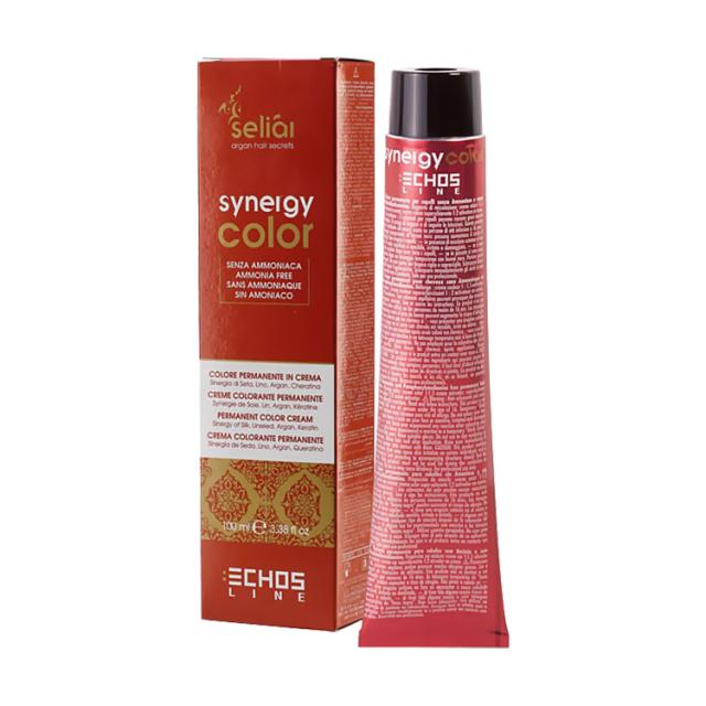 foto безаміачна крем-фарба для волосся echosline seliar synergy color з арганою та кератином, 7.01, 100 мл