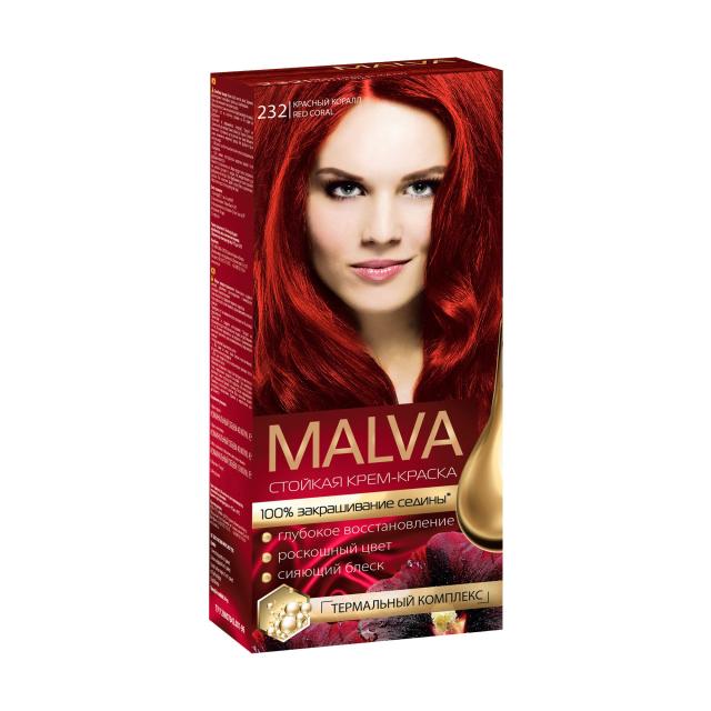 foto стійка крем-фарба для волосся acme color malva 232 червоний корал, 103 мл