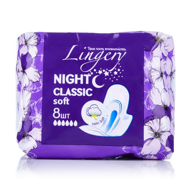 foto гігієнічні прокладки lingery classic night, 8 шт