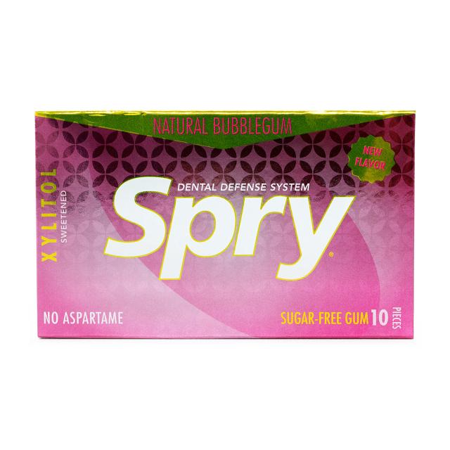 foto натуральна жувальна гумка spry natural bubblegum sugar-free gum зі смаком бабл гам та ксилітом, без цукру, 10 шт