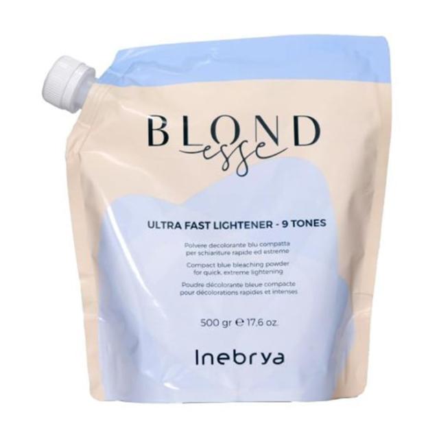 foto освітлювальна синя пудра для волосся inebrya blondesse ultra fast lightener 9 tones, 500 г