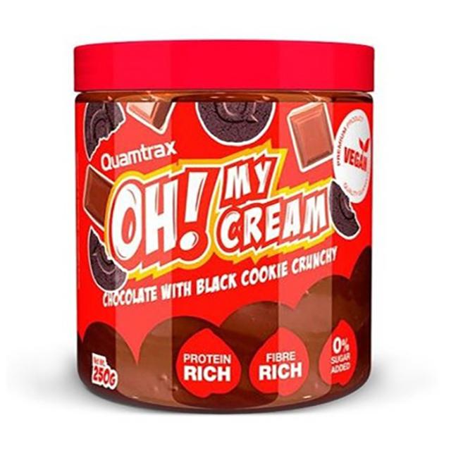 foto харчова добавка замінник їжі quamtrax oh my cream choco black cookie crunchy, 250 г