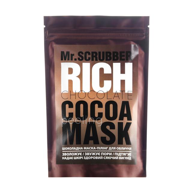 foto маска-пілінг для обличчя mr.scrubber rich chocolate cocoa peeling mask для всіх типів шкіри, 100 г