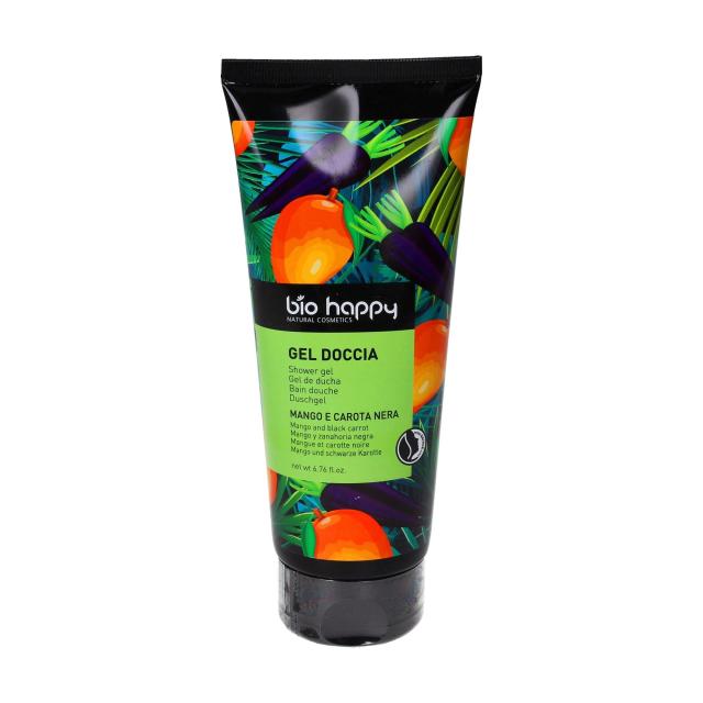foto гель для душу bio happy mango and black carrot shower gel манго та чорна морква, 200 мл