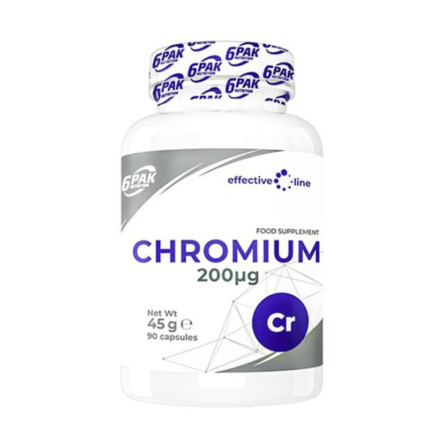 foto харчова добавка мінерали в капсулах 6pak nutrition effective line chromium хром, 90 шт
