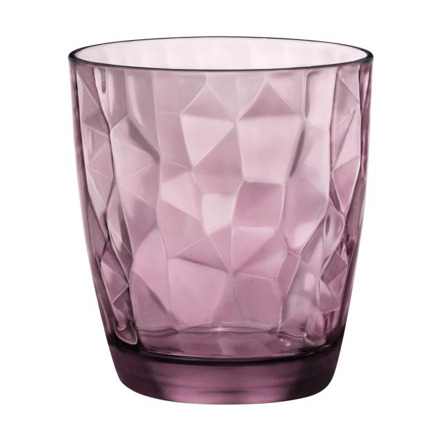foto склянка низька для напоїв та води bormioli rocco diamond rock purple, 390 мл (302258m02321990)
