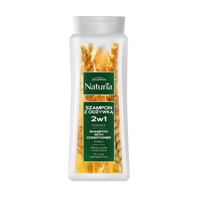 foto шампунь-кондиціонер joanna naturia shampoo для сухого та фарбованого волосся, з пшеницею, 500 мл