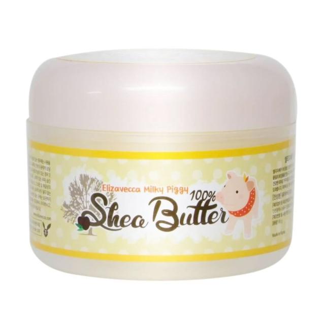 foto універсальний крем-бальзам для губ та обличчя elizavecca milky piggy shea butter 100% з олією ши, 88 г