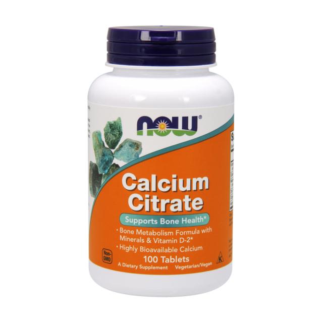 foto харчова добавка мінерали в таблетках now foods calcium citrate цитрат кальцію, 100 шт