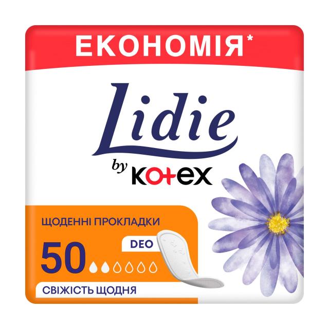 foto щоденні гігієнічні прокладки lidie by kotex deo, 50 шт
