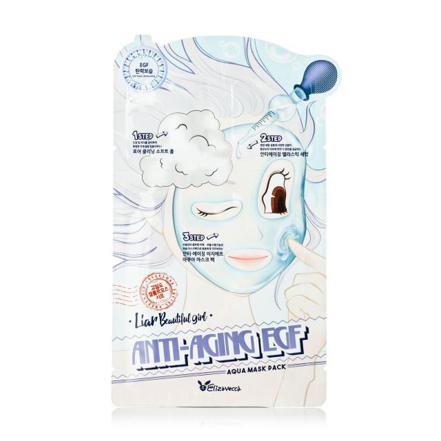 foto триступенева антивікова маска для обличчя elizavecca anti aging egf aqua mask pack, 25 мл