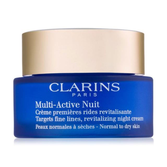 foto нічний крем для обличчя clarins multi-active night cream normal to dry skin проти перших ознак старіння, 50 мл